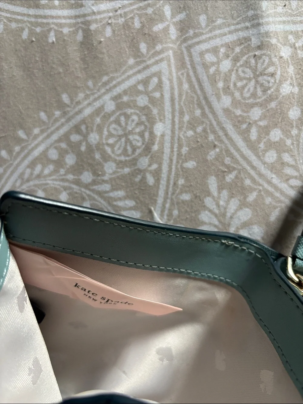 kate spade Mint Zip Wallet with Gold Logo